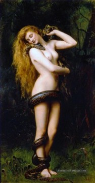 Lilith John collier préraphaélite orientaliste classique nue Peinture à l'huile